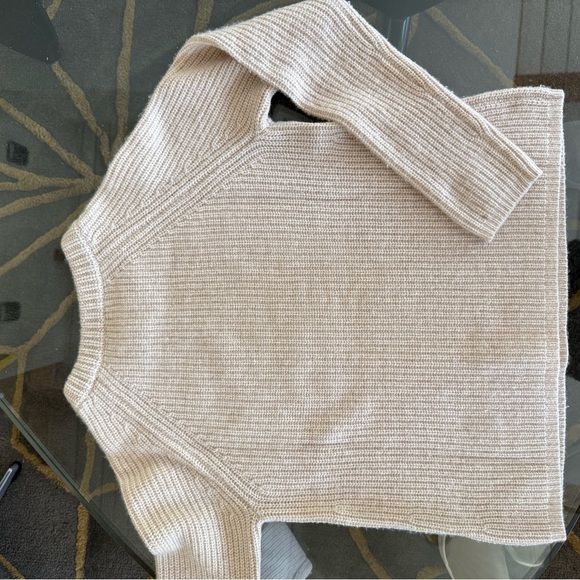 Jenni Kayne Fisherman’s Sweater in Oatmeal Cashmere 100% in XS - Picture 3 of 9